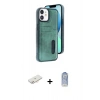 MARSİLYAN™- iPhone 11 Kılıf Yörünge Işık Serisi - Siyah Joko Magic 5D Cam + Renkli Kamera Lens Koruma Cam - YL