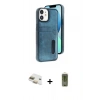MARSİLYAN™- iPhone 11 Kılıf Yörünge Işık Serisi - Siyah Joko Magic 5D Hayalet Cam + Pers Alüminyum Kamera Lens - GD