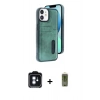 MARSİLYAN™- iPhone 11 Kılıf Yörünge Işık Serisi - Siyah Joko Magic 5D Hayalet Cam + PVD Metal Kamera Lens - MI