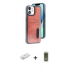 MARSİLYAN™- iPhone 11 Kılıf Yörünge Işık Serisi - Siyah Joko Magic 5D Hayalet Cam + Renkli Kamera Lens Koruma Cam - PE