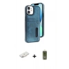MARSİLYAN™- iPhone 11 Kılıf Yörünge Işık Serisi - Siyah Joko Magic 5D Hayalet Cam + Renkli Kamera Lens Koruma Cam - PE