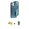 MARSİLYAN™- iPhone 11 Kılıf Yörünge Işık Serisi - Siyah Joko Magic 5D Hayalet Cam + Rainbow Kamera Lens Koruma Cam - KI