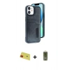 MARSİLYAN™- iPhone 11 Kılıf Yörünge Işık Serisi - Siyah Joko Magic 5D Hayalet Cam + Rainbow Kamera Lens Koruma Cam - KI