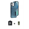MARSİLYAN™- iPhone 11 Kılıf Yörünge Işık Serisi - Siyah Joko Magic 5D Hayalet Cam + PVD Metal Kamera Lens - SH
