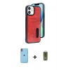 MARSİLYAN™- iPhone 11 Kılıf Yörünge Işık Serisi - Siyah Joko Magic 5D Hayalet Cam + Neon Fosforlu Kamera Lens - TU