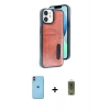 MARSİLYAN™- iPhone 11 Kılıf Yörünge Işık Serisi - Siyah Joko Magic 5D Hayalet Cam + Neon Fosforlu Kamera Lens - TU