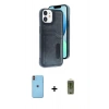 MARSİLYAN™- iPhone 11 Kılıf Yörünge Işık Serisi - Siyah Joko Magic 5D Hayalet Cam + Neon Fosforlu Kamera Lens - TU