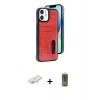 MARSİLYAN™- iPhone 11 Kılıf Yörünge Işık Serisi - Siyah Joko Magic 5D Hayalet Cam + Renkli Kamera Lens Koruma Cam - YL