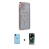 MARSİLYAN™- iPhone 11 Kılıf Zirve Doku Prime - Şeffaf 360 Full Body Arka Koruyucu + Neon Fosforlu Kamera Lens - MI