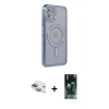MARSİLYAN™- iPhone 11 Kılıf Zirve Doku Prime - Şeffaf 360 Full Body Arka Koruyucu + Pers Alüminyum Kamera Lens - YL
