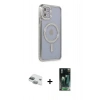 MARSİLYAN™- iPhone 11 Kılıf Zirve Doku Prime - Şeffaf 360 Full Body Arka Koruyucu + Pers Alüminyum Kamera Lens - YL