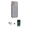 MARSİLYAN™- iPhone 11 Kılıf Zirve Doku Prime - Şeffaf 360 Full Body Arka Koruyucu + Pers Alüminyum Kamera Lens - YL