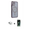 MARSİLYAN™- iPhone 11 Kılıf Zirve Doku Prime - Şeffaf 360 Full Body Arka Koruyucu + Pers Alüminyum Kamera Lens - YL