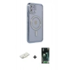 MARSİLYAN™- iPhone 11 Kılıf Zirve Doku Prime - Şeffaf 360 Full Body Arka Koruyucu + Renkli Kamera Lens Koruma Cam - SI