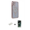 MARSİLYAN™- iPhone 11 Kılıf Zirve Doku Prime - Şeffaf 360 Full Body Arka Koruyucu + Renkli Kamera Lens Koruma Cam - SI