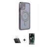 MARSİLYAN™- iPhone 11 Kılıf Zirve Doku Prime - Şeffaf 360 Full Body Arka Koruyucu + Kamera Lens Koruma Cam - SF