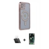 MARSİLYAN™- iPhone 11 Kılıf Zirve Doku Prime - Şeffaf 360 Full Body Arka Koruyucu + Kamera Lens Koruma Cam - SF