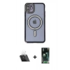 MARSİLYAN™- iPhone 11 Kılıf Zirve Doku Prime - Şeffaf 360 Full Body Arka Koruyucu + Kamera Lens Koruma Cam - SF