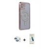 MARSİLYAN™- iPhone 11 Kılıf Zirve Doku Prime - Şeffaf Pasifik Cam Ekran Koruyucu + Pers Alüminyum Kamera Lens - GI