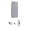 MARSİLYAN™- iPhone 11 Kılıf Zirve Doku Prime - Şeffaf Pasifik Cam Ekran Koruyucu + Pers Alüminyum Kamera Lens - LT