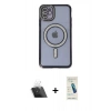 MARSİLYAN™- iPhone 11 Kılıf Zirve Doku Prime - Şeffaf Pasifik Cam Ekran Koruyucu + Kamera Lens Koruma Cam - SF