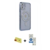 MARSİLYAN™- iPhone 11 Kılıf Zirve Doku Prime - Şeffaf Royal Nano Ekran Koruyucu + Rainbow Kamera Lens Koruma Cam - KI
