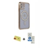 MARSİLYAN™- iPhone 11 Kılıf Zirve Doku Prime - Şeffaf Royal Nano Ekran Koruyucu + Rainbow Kamera Lens Koruma Cam - KI