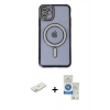 MARSİLYAN™- iPhone 11 Kılıf Zirve Doku Prime - Şeffaf Royal Nano Ekran Koruyucu + Renkli Kamera Lens Koruma Cam - TU