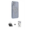 MARSİLYAN™- iPhone 11 Kılıf Zirve Doku Prime - Şeffaf Uv Polymer Nano Ekran Koruyucu + Kamera Lens Koruma Cam - SF