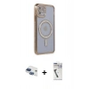MARSİLYAN™- iPhone 11 Kılıf Zirve Doku Prime - Şeffaf Uv Polymer Nano Ekran Koruyucu + Pers Alüminyum Kamera Lens - LT
