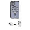 MARSİLYAN™- iPhone 11 Kılıf Zirve Doku Prime - Şeffaf Uv Polymer Nano Ekran Koruyucu + Pers Alüminyum Kamera Lens - LT