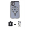 MARSİLYAN™- iPhone 11 Kılıf Zirve Doku Prime - Şeffaf Uv Polymer Nano Ekran Koruyucu + PVD Metal Kamera Lens - MI