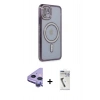 MARSİLYAN™- iPhone 11 Kılıf Zirve Doku Prime - Şeffaf Uv Polymer Nano Ekran Koruyucu + Raze Metal Kamera Lens - MR