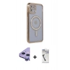 MARSİLYAN™- iPhone 11 Kılıf Zirve Doku Prime - Şeffaf Uv Polymer Nano Ekran Koruyucu + Raze Metal Kamera Lens - MR