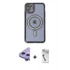 MARSİLYAN™- iPhone 11 Kılıf Zirve Doku Prime - Şeffaf Uv Polymer Nano Ekran Koruyucu + Raze Metal Kamera Lens - MR
