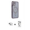 MARSİLYAN™- iPhone 11 Kılıf Zirve Doku Prime - Şeffaf Uv Polymer Nano Ekran Koruyucu + Pers Alüminyum Kamera Lens - YL
