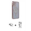 MARSİLYAN™- iPhone 11 Kılıf Zirve Doku Prime - Şeffaf Uv Polymer Nano Ekran Koruyucu + Pers Alüminyum Kamera Lens - YL