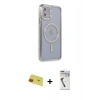 MARSİLYAN™- iPhone 11 Kılıf Zirve Doku Prime - Şeffaf Uv Polymer Nano Ekran Koruyucu + Rainbow Kamera Lens Koruma Cam - KI