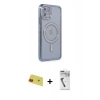 MARSİLYAN™- iPhone 11 Kılıf Zirve Doku Prime - Şeffaf Uv Polymer Nano Ekran Koruyucu + Rainbow Kamera Lens Koruma Cam - KI