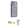 MARSİLYAN™- iPhone 11 Kılıf Zirve Doku Prime - Şeffaf Uv Polymer Nano Ekran Koruyucu + Rainbow Kamera Lens Koruma Cam - KI
