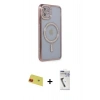 MARSİLYAN™- iPhone 11 Kılıf Zirve Doku Prime - Şeffaf Uv Polymer Nano Ekran Koruyucu + Rainbow Kamera Lens Koruma Cam - KI