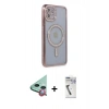 MARSİLYAN™- iPhone 11 Kılıf Zirve Doku Prime - Şeffaf Uv Polymer Nano Ekran Koruyucu + Raze Metal Kamera Lens - KI