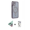 MARSİLYAN™- iPhone 11 Kılıf Zirve Doku Prime - Şeffaf Uv Polymer Nano Ekran Koruyucu + Raze Metal Kamera Lens - KI