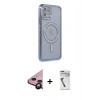 MARSİLYAN™- iPhone 11 Kılıf Zirve Doku Prime - Şeffaf Uv Polymer Nano Ekran Koruyucu + Raze Metal Kamera Lens - SH