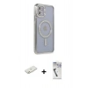 MARSİLYAN™- iPhone 11 Kılıf Zirve Doku Prime - Şeffaf Uv Polymer Nano Ekran Koruyucu + Renkli Kamera Lens Koruma Cam - TU