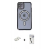 MARSİLYAN™- iPhone 11 Kılıf Zirve Doku Prime - Şeffaf Uv Polymer Nano Ekran Koruyucu + Renkli Kamera Lens Koruma Cam - TU