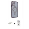 MARSİLYAN™- iPhone 11 Kılıf Zirve Doku Prime - Şeffaf Uv Polymer Nano Ekran Koruyucu + Renkli Kamera Lens Koruma Cam - TU