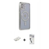 MARSİLYAN™- iPhone 11 Kılıf Zirve Doku Prime - Şeffaf Uv Polymer Nano Ekran Koruyucu + Renkli Kamera Lens Koruma Cam - YL