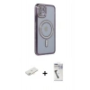 MARSİLYAN™- iPhone 11 Kılıf Zirve Doku Prime - Şeffaf Uv Polymer Nano Ekran Koruyucu + Renkli Kamera Lens Koruma Cam - YL