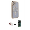 MARSİLYAN™- iPhone 11 Kılıf Zirve Doku Prime - Siyah 360 Mat Full Body Arka Koruyucu + Pers Alüminyum Kamera Lens - KI